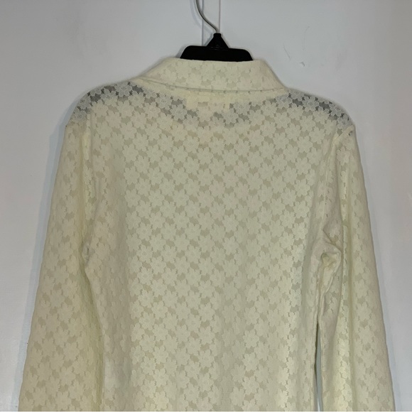 OPEN EDIT Long Sleeve Lace Bodysuit in Ivory - Picture 6 of 12